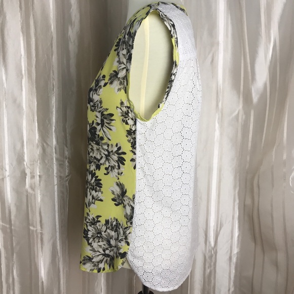 J.Crew Sleeveless drapey top in photo floraleyelet - Picture 6 of 8